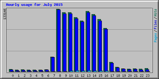 Hourly usage for July 2015