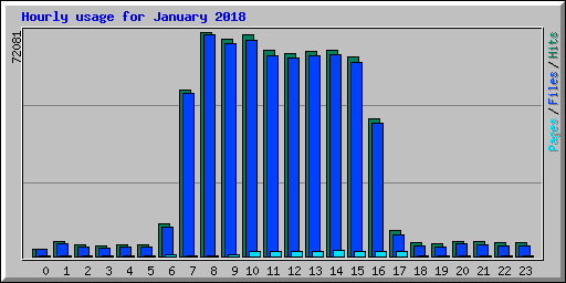 Hourly usage for January 2018