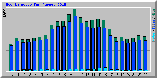 Hourly usage for August 2018