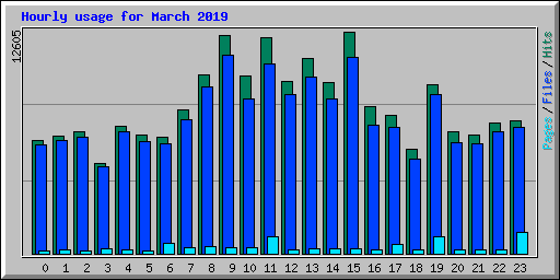 Hourly usage for March 2019