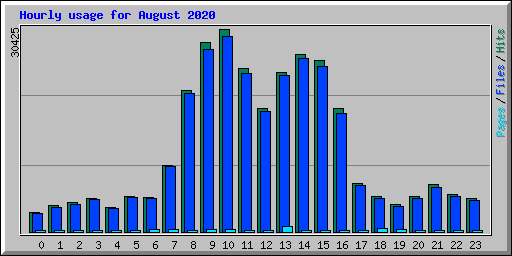 Hourly usage for August 2020