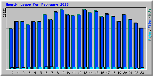 Hourly usage for February 2023