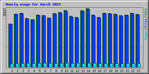 Hourly usage for March 2023