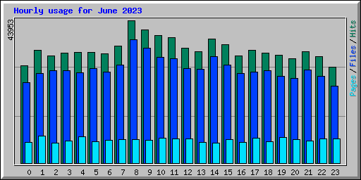 Hourly usage for June 2023